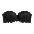 thumbnail image 5 of Bandeau Bra for Women Demi Cup Underwire Support Floral Lace Strapless Wedding Party Underwear, 5 of 5