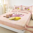 thumbnail image 3 of Manfei Christmas Gingerbread Man Queen Sets,Coffee Lemon Flat Sheets,Retro Flower Floral Fitted Sheet For Kids,Microfiber Bedroom Decor,4pcs, 3 of 7