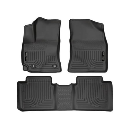 Husky Liners Weatherbeater Floor Mats | Fits 2014 - 2019 Toyota Corolla | Front & 2nd Row, 3-pc Black - 99531