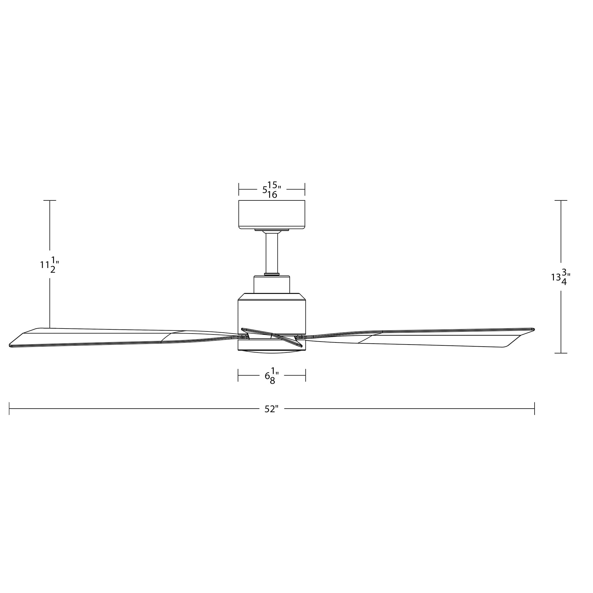 WAC Clean 52" Soft Brass/Matte Black Smart Ceiling Fan with Remote Control