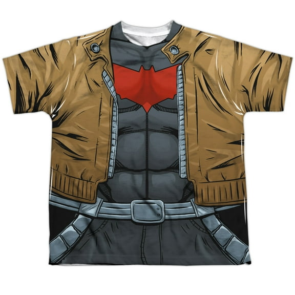 Batman Men's  Red Hood Uniform Sublimation T-shirt White