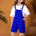 thumbnail image 6 of ZLBDYG Girls Boys Overalls Shorts Adjustable Strap Shortall Loose Casual Preppy Romper Summer Solid Pocket School 𝗨niform, 6 of 9