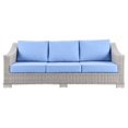 thumbnail image 6 of Lounge Sofa, Rattan, Wicker, Light Grey Gray Light Blue, Modern Contemporary Urban Design, Outdoor Patio Balcony Cafe Bistro Garden Furniture Hotel Hospitality, 6 of 8