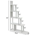 thumbnail image 2 of JESONVID L Shaped Bookshelf 5-Tier Modern Normcore Book Shelf Room Divider Bookcases Freestanding Corner Bookcase Shelves for Living Room Office Bedroom Hallway White, 2 of 8