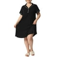 thumbnail image 2 of Unique Bargains Women's Plus Size Sleep Shirt Short Sleeves Nightgown Nightdress, 2 of 6