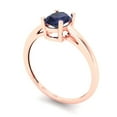 thumbnail image 2 of 1 ct Oval Cut Simulated Blue Sapphire Solitaire Engagement Ring for Women in 18K Rose Gold, 2 of 5
