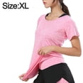 thumbnail image 2 of Hukapapa Traje deportivo para correr de verano, traje de yoga, camiseta de entrenamiento deportivo de manga corta, blusa de secado rápido, XL, 2 of 5