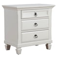 thumbnail image 2 of Home Square 3 Drawer Wood Nightstand Set in White (Set of 2), 2 of 8