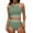 Green, variant on WIZUTIZ Swimming Suits for Women Camisoles High Rise Push Up Slim Tank Top with Shorts Ribbed Off-the-Shoulder Color Block Bathing Suit Sleeveless Crew Neck Bathing Suits 2 Piece Vacation Green