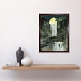 thumbnail image 2 of Standing on a Waterfall Under the Moonlight Art Print Framed Poster Wall Decor 12x16 inch, 2 of 5