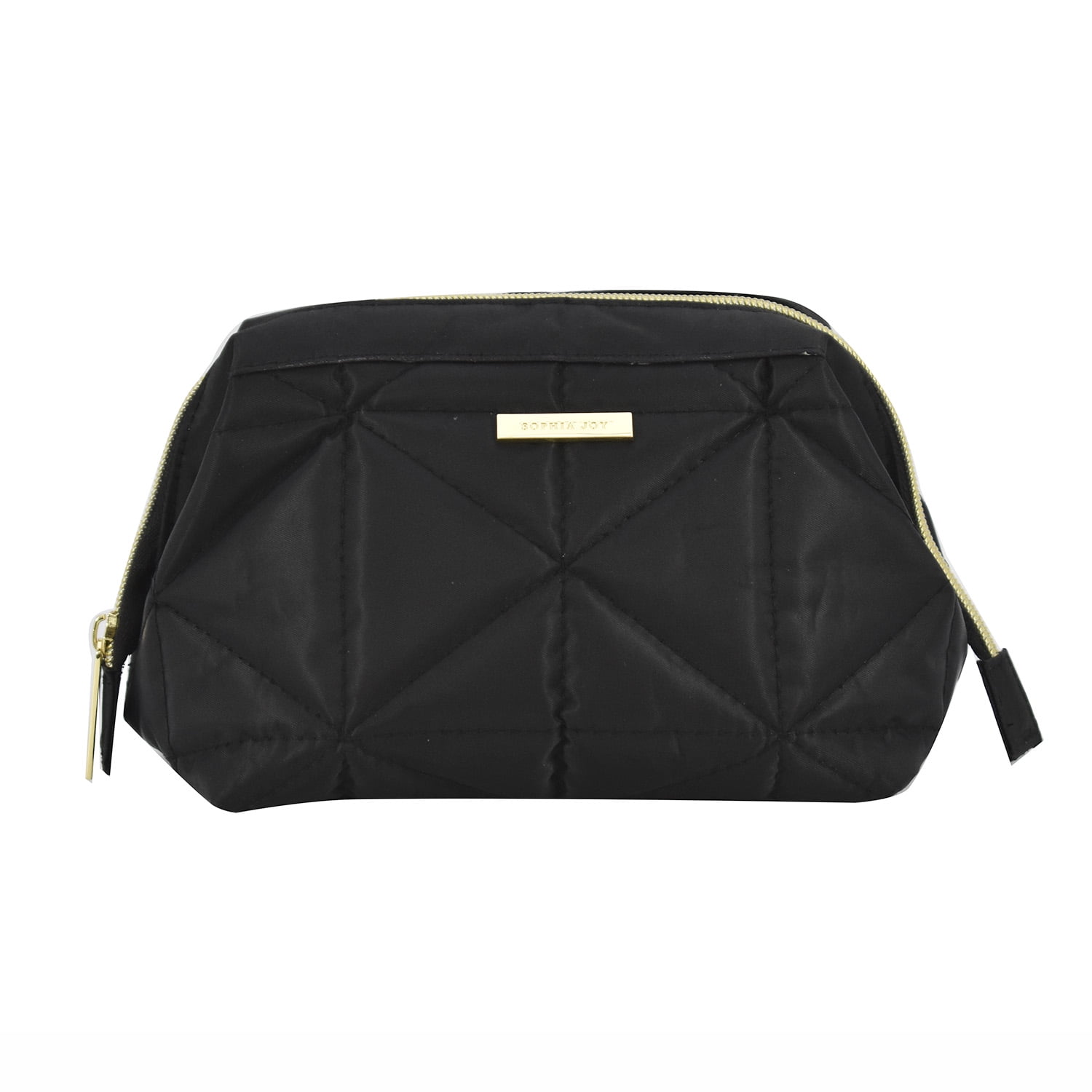 Modella by Conair, Black Quilted Framed Clutch Cosmetic Bag, Black