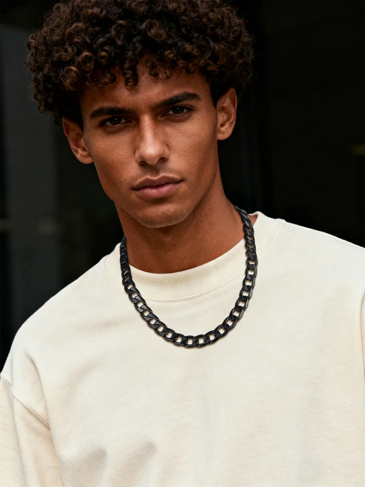 ChainsProMax Mens Necklace 316L Stainless Steel Sturdy Curb Chain Necklace Hip Hop Jewelry Gift