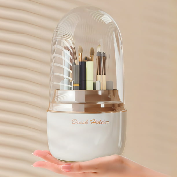 Multifunctional Style Makeup Brush Storage Bucket Dusts Proof Household Lipstick Eyebrow Pen Cosmetic Storage Box Rotating Brush Drum