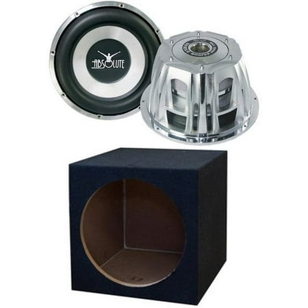Absolute ST-1500 2000 Watt 10" Dual 4-Ohm Car Subwoofer + Sealed Enclosure Box