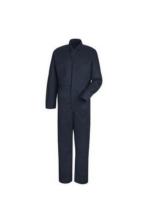 44"/Regular Blue 8.5 Ounce Cotton Coveralls With Front Snap Closure