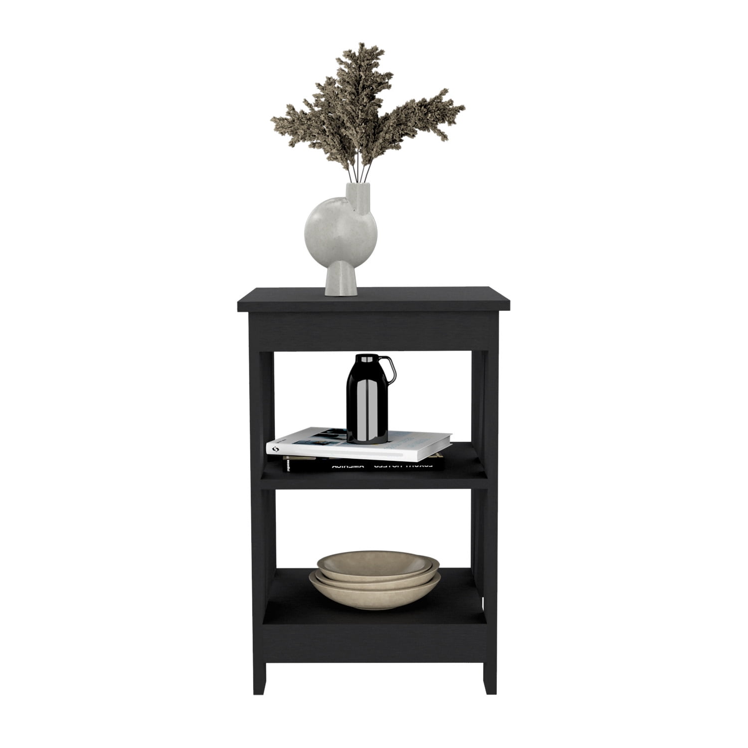 Taylor End Table, Side Table, Nightstand: 3-Tier Storage Shelf for Small Spaces