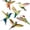 6 piece pack, variant on Maltemura Large Hummingbird Window Stickers (6/12/18 pieces) - Prevent birds from hitting window glass. Glue-free vinyl material.