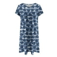 thumbnail image 5 of CENGNIAN Womens Plus Size Sun Dress on Casual Loose Summer Printed Short Sleeve Dress Beach Sundress Dresses, 5 of 5