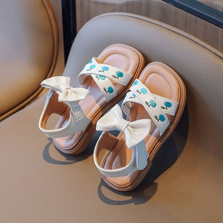 

JLFKNG Fashion Sandals For Girls Flat Cute Sweet Embroidered Opened Toe Sandals With Adjustable Straps Lightweight Summer Shoes For Girls