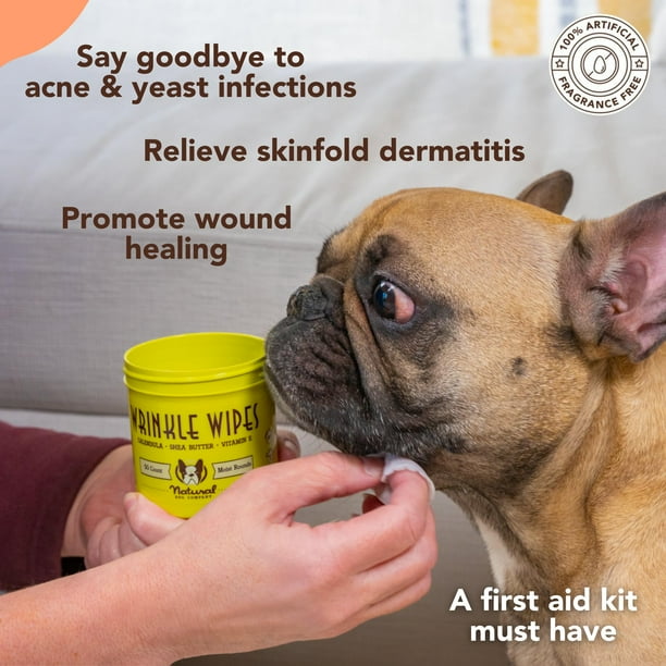 Hypoallergenic Wrinkle Wipes for Dogs 50 Count French Bulldog