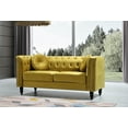 thumbnail image 2 of Uspridefurniture Lueck 64.2'' Velvet Rolled Arm Chesterfield Loveseat, Yellow, 2 of 5