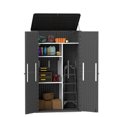 thumbnail image 6 of ModFusion 81-Inch Resin Storage Shed with Floor, Lockable Double Doors, 50 Cu Ft Outdoor Waterproof Storage Box, Patio Deck Furniture, Dark Gray, 6 of 10