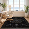 thumbnail image 3 of Design&I 5'x7' Washable Area Rug Sleek Flatweave Pet Friendly & Non-Slip Runes Witchy Skull Pentagram Norse Raven Doormat Border Crow Flowing Dynamic for Small Living Room, Bedroom, 3 of 7