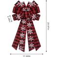 thumbnail image 2 of Large Christmas Bow for Wreath, Red Black Buffalo Plaid Bows for Front Door Wall Fence Decor, Snow Wreath Bow Tree Topper for Winter Party Decoration Supplies, 2 of 14