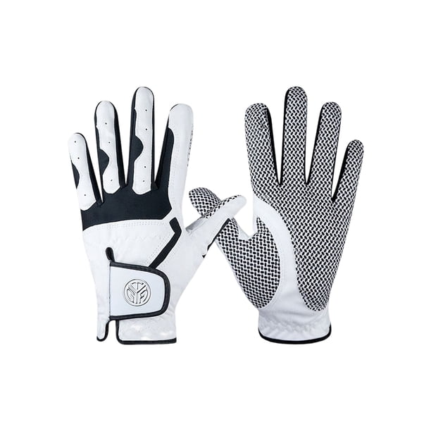 Yuarrent 1 guante de Golf Unisex mano izquierda/derecha Micro guantes de Golf de fibra guantes transpirables antideslizantes para deportes al aire Golf Blanco links 24 Code Yuarrent OD001064-03