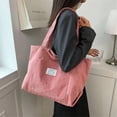 thumbnail image 4 of Women's Shoulder Bag Handbags Corduroy Totes Bag Large Capacity Shopping Bag black, 4 of 6
