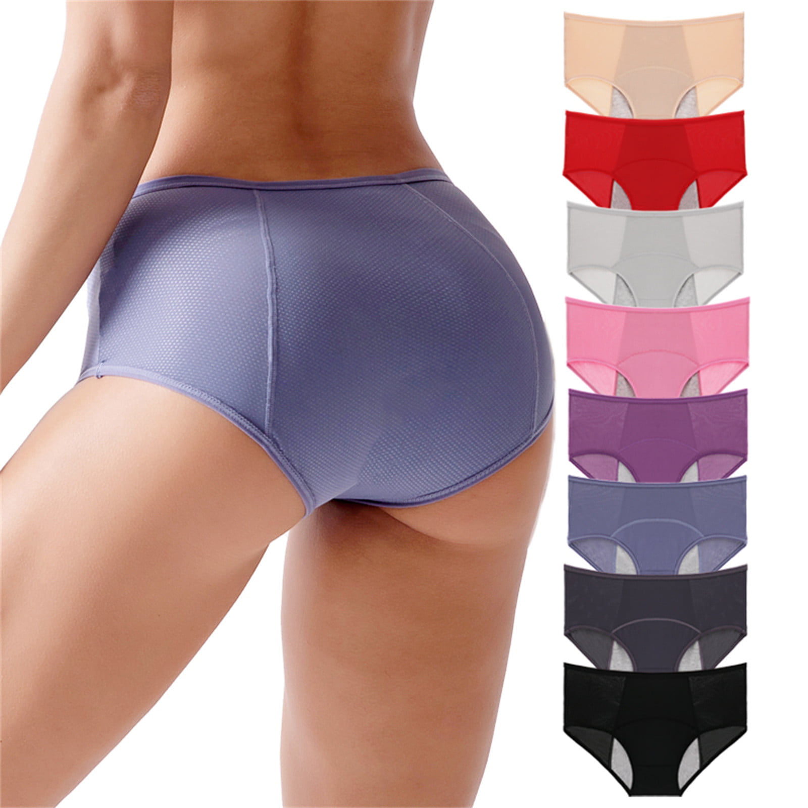 nsendm Female Underpants Adult Panties for Women Pack Sexy High Waisted  Leak Proof Panties Underwear for Women Leak High Waist No Show  Underwear(Blue