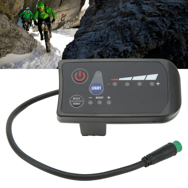 Electric Bike Power Display Meter, Waterproof 5 Pin Interface ABS Housing LED Display Panel For Cycling