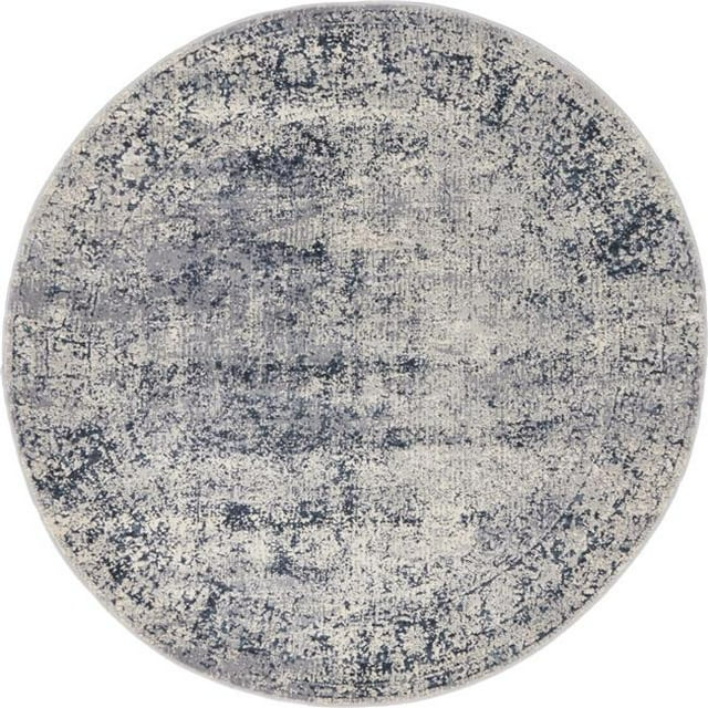 Unique Loom 3135992 4 x 4 Pi Chateau Jefferson Rond Tapis&44; Bleu Marine