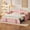 Pink Velvet Twin, variant on LHSHID Upholstered Twin Size Daybed with Adjustable Height Pop Up Trundle Twin Bed and USB Type-C Charging Port,Day Bed Frame with 2 Side Pockets,No Box-Spring Needed,Beige