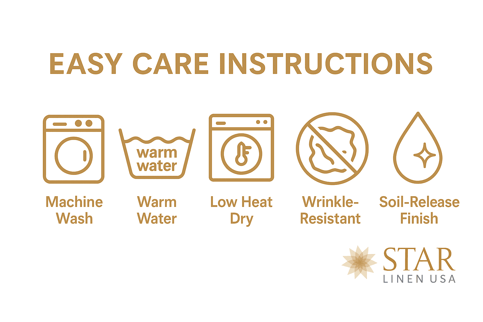 Easy care: designed for repeated laundering