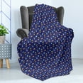 thumbnail image 4 of Alien Soft Flannel Fleece Blanket, Various Outer World Objects Cosmic Pattern with Astronaut and Constellations, Cozy Plush for Indoor and Outdoor Use, 50" x 70", Indigo Multicolor, by Ambesonne, 4 of 5