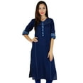 thumbnail image 1 of Bimba Kurti Femme Manches 3/4 Kurta Décontracté avec Poches Tunique Blouse, 1 of 9