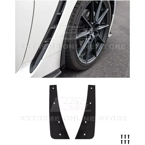 Replacement For 2022-Present Toyota GR86 & Subaru BRZ Performance Style Black Tinted Front Mud Flaps Splash Guard Pair