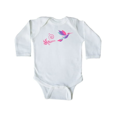 

Inktastic hummingbird flying swirl Gift Baby Girl Long Sleeve Bodysuit