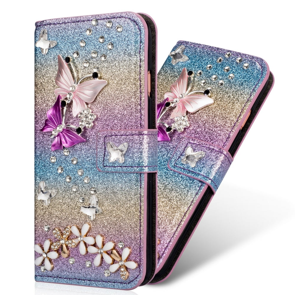 iPhone XS Max Wallet Case, Dteck Bling Glitter PU Leather Magnetic Flip ...
