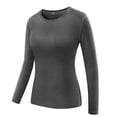thumbnail image 2 of TaTaai Women Fashion Solid Color Stretch Quick-Dry Yoga Fitness Long Sleeve T-Shirt Top Casual Breathable Workout Tee for Gym Running Daily Gift, 2 of 5