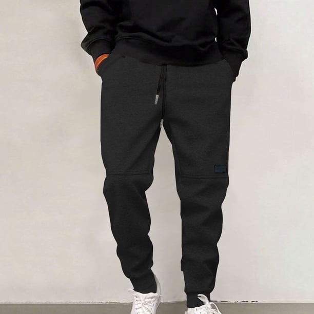 Pantalones largos de moda para hombre, casuales, de color sólido, de pana, con bolsillos y cuerda elástica, pantalones casuales para hombre.