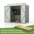 thumbnail image 4 of Patiowell 6x4 FT Outdoor Storage Shed, Metal Sheds with Double Lockable Doors for Lawn, Gray, 4 of 9