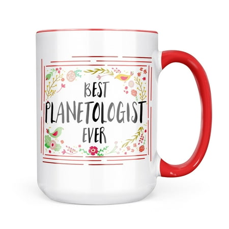 

Neonblond Happy Floral Border Planetologist Mug gift for Coffee Tea lovers