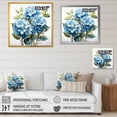 thumbnail image 4 of Designart "Elegance of Blue Hydrangea Flowers II" Floral Framed Wall Art Decor - Traditional Blue Hydrangea Entryway Framed Wall Art Print, 4 of 6