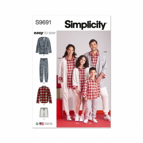 Simplicity Sewing Pattern 9691 Women, Men BB (XS-S-M-L-XL)