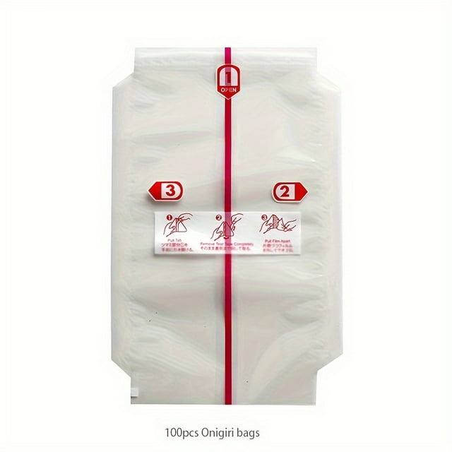 LOVEVER Japanese Style Triangle Onigiri Rice Ball Packaging Bags with Microwave-Safe OPP Material & Sealed Opening - Individually Wrapped for Outdoor Picnic Camping School Lunch - Ideal
