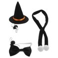 thumbnail image 1 of juego de gorro y bufanda para mascota, pajarita, sombrero de bruja de lagarto, decoración para fiesta de Halloween, ropa para hámster, accesorios., 1 of 6