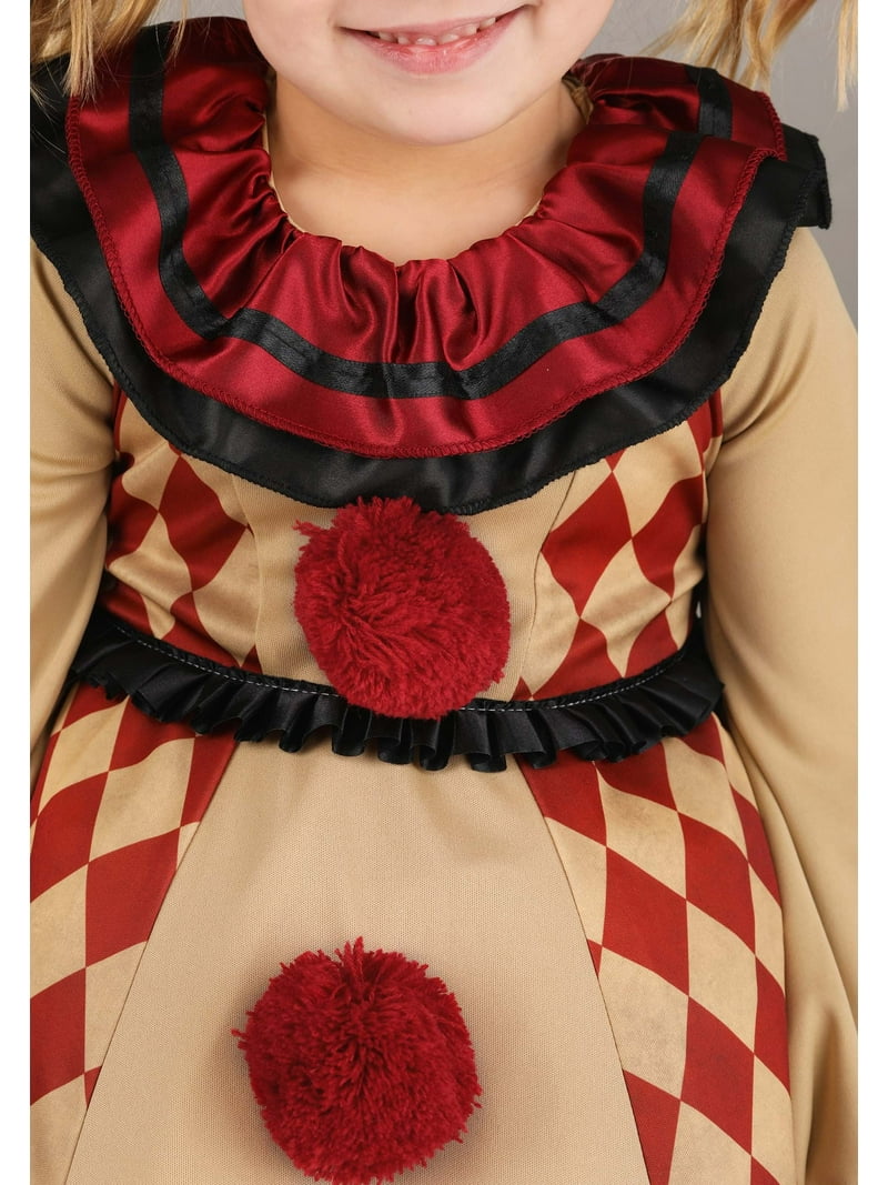 Girl's Toddler Little Creepy Clown Costume - Walmart.com