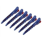 GLAMFIELDS 6 Pack Professional .. Plastic Shark Hair Clips .. for Styling Sectioning - .. Durable Shark Hair Clip .. with Non-slip grip & .. Wide Big Teeth for .. Easy Styling Thick/Thin Navy